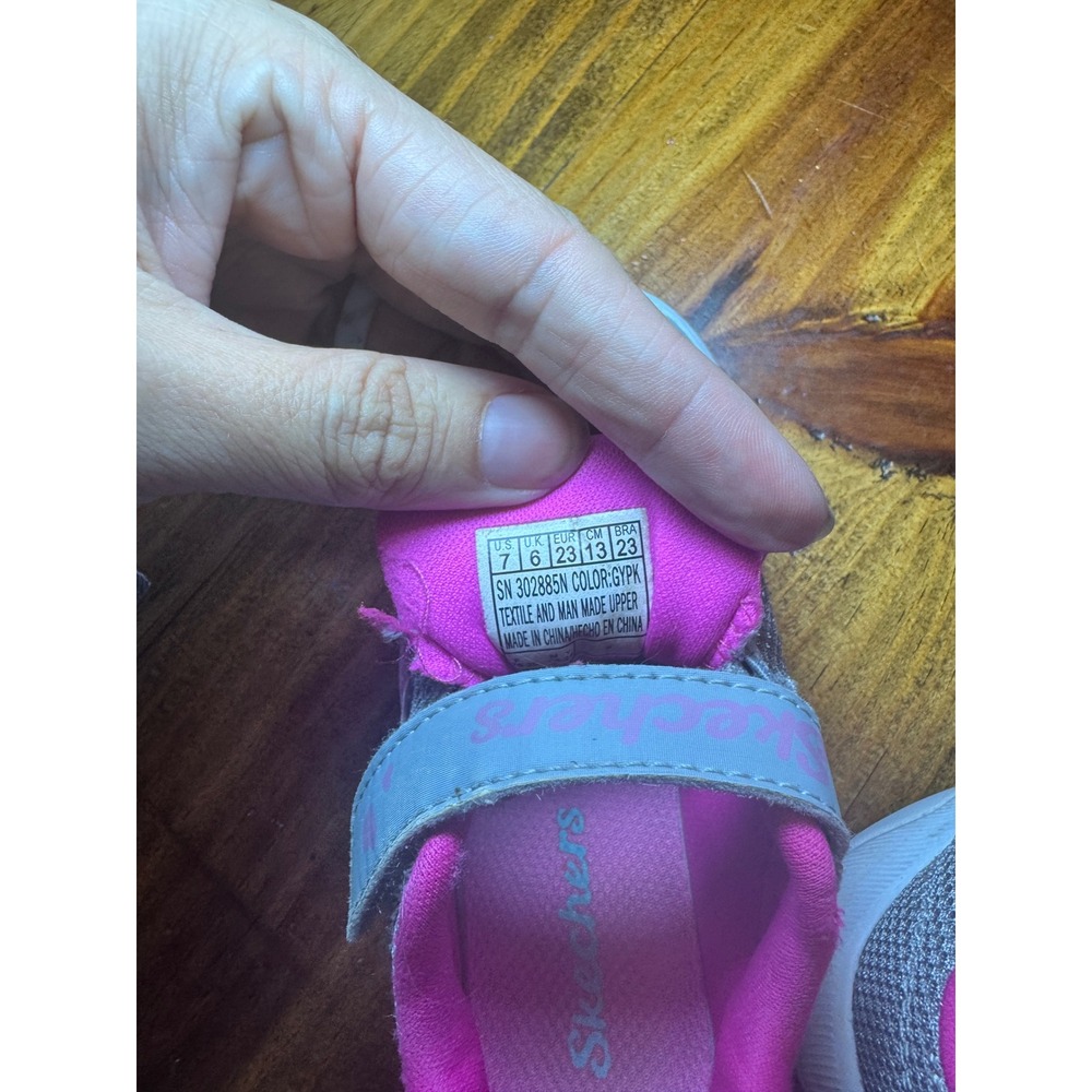 Skechers Girls Silver Pink Shimmer Sneakers SN 302885N Size 7 Toddler - Picture 6 of 6